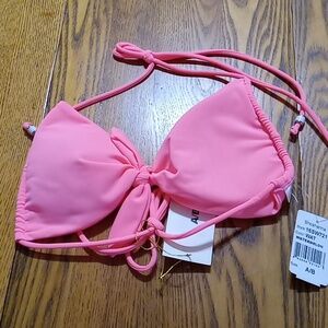 SHOSHANNA Bikini TOP C / D Triangle WATERMELON PEACH CORAL ORANGE NEW Beach